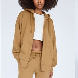Aritzia TNA Cozy Fleece Boyfriend Zip-Up Hoodie